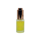 YUMI skincare serum bottle with gold cap on a white background