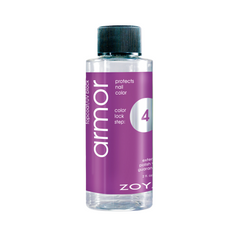 Bottle of Zoya Armor Topcoat nail polish protection product on a white background