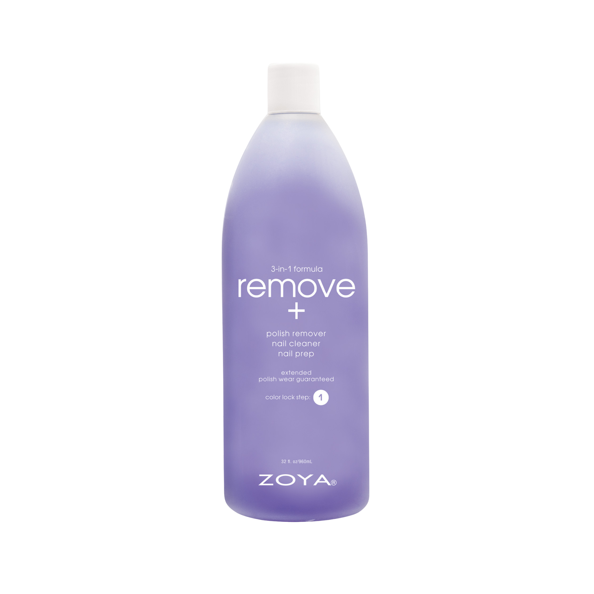 Zoya nail polish remover bottle on a white background