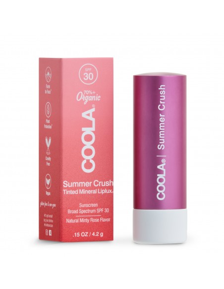 Coola Mineral Liplux Organic Tinted Lip Balm Sunscreen SPF30 - Summer Crush