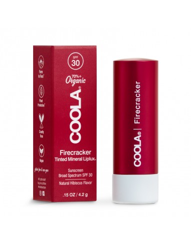 Coola Mineral Liplux Organic Tinted Lip Balm Sunscreen SPF30 - Firecracker