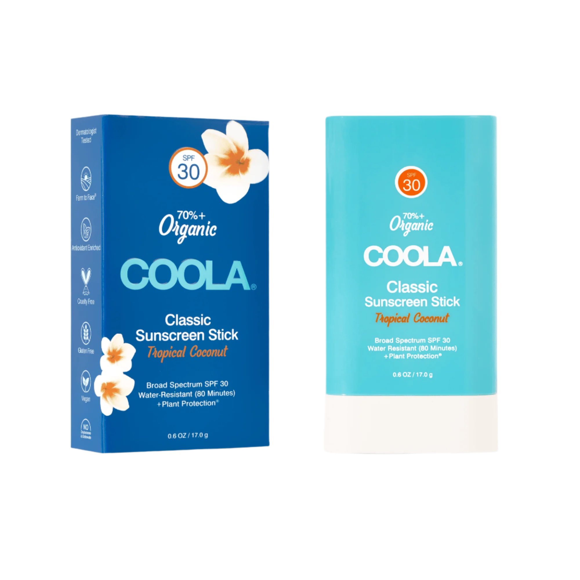 Coola Classic Organic Sunscreen Stick SPF30 - Tropical Coconut