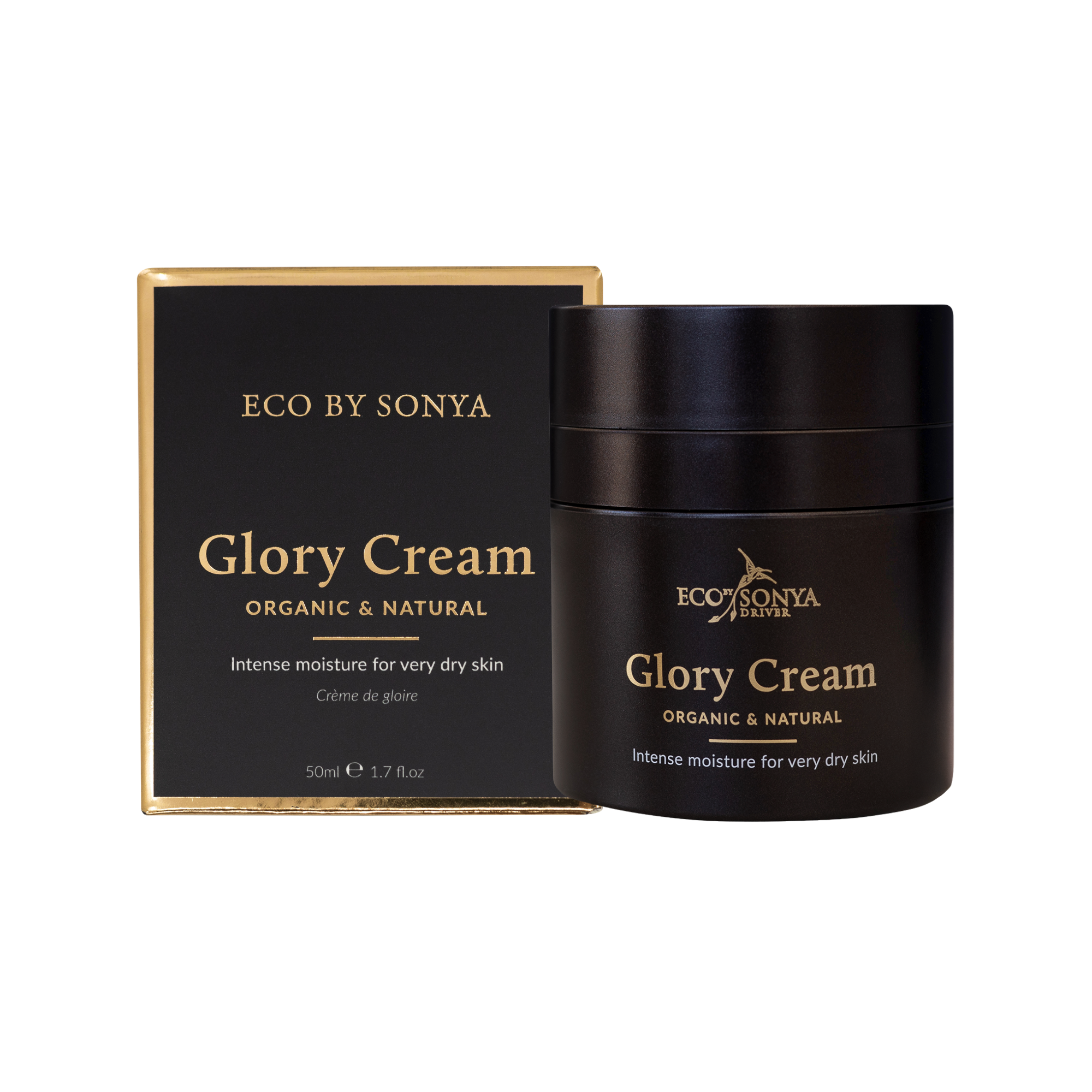 ECO BY SONYA Glory Cream jar and packaging on a white background