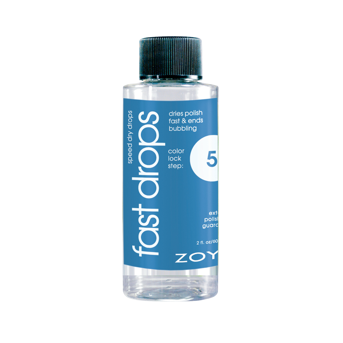 Bottle of Zoya Fast Drops nail polish product on a white background