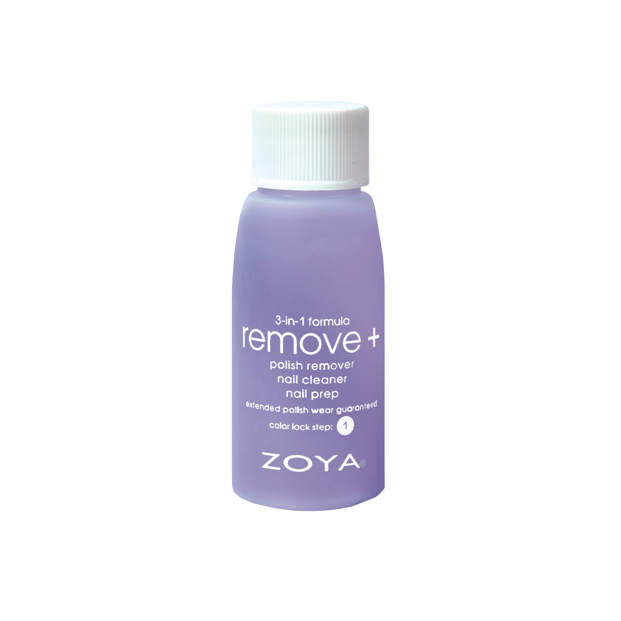 Zoya nail polish remover bottle on a white background